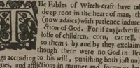 An illustration from Scot's discovery of witchcraft : proving the common opinions of witches contracting with divels, spirits, or familiars, and their power to kill, torment, and consume the bodies of men, women, and children, or other creatures by diseases or otherwise, their flying in the air, &c. to be but imaginary, erronious conceptions and novelties : wherein also the lewde unchristian practices of witchmongers upon aged, melancholy, ignorant, and superstious [sic] people in extorting confessions by inhumane terrors and tortures is notably detected ... : whereunto is added, a treatise upon the nature, and substance of spirits and divels &c (1651)