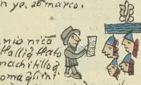 Picture 83 of 140 from Histoire de la nation Mexicaine, depuis le départ d'Aztlan jusqu'à l'arrivée des conquérants espanols (et au delà 1607) : manuscrit figuratif acompagné de texte en langue Nahuatl ou Mexicaine suivi d'une traduction en français (1893), leaf 109