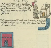 Picture 103 of 140 from Histoire de la nation Mexicaine, depuis le départ d'Aztlan jusqu'à l'arrivée des conquérants espanols (et au delà 1607) : manuscrit figuratif acompagné de texte en langue Nahuatl ou Mexicaine suivi d'une traduction en français (1893), leaf 127