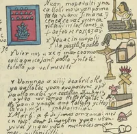 Picture 110 of 140 from Histoire de la nation Mexicaine, depuis le départ d'Aztlan jusqu'à l'arrivée des conquérants espanols (et au delà 1607) : manuscrit figuratif acompagné de texte en langue Nahuatl ou Mexicaine suivi d'une traduction en français (1893), leaf 135