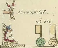 Picture 121 of 140 from Histoire de la nation Mexicaine, depuis le départ d'Aztlan jusqu'à l'arrivée des conquérants espanols (et au delà 1607) : manuscrit figuratif acompagné de texte en langue Nahuatl ou Mexicaine suivi d'une traduction en français (1893), leaf 151