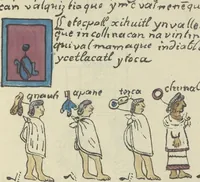 Picture 5 of 140 from Histoire de la nation Mexicaine, depuis le départ d'Aztlan jusqu'à l'arrivée des conquérants espanols (et au delà 1607) : manuscrit figuratif acompagné de texte en langue Nahuatl ou Mexicaine suivi d'une traduction en français (1893), leaf 16