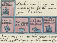 Picture 14 of 140 from Histoire de la nation Mexicaine, depuis le départ d'Aztlan jusqu'à l'arrivée des conquérants espanols (et au delà 1607) : manuscrit figuratif acompagné de texte en langue Nahuatl ou Mexicaine suivi d'une traduction en français (1893), leaf 26