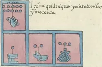 Picture 15 of 140 from Histoire de la nation Mexicaine, depuis le départ d'Aztlan jusqu'à l'arrivée des conquérants espanols (et au delà 1607) : manuscrit figuratif acompagné de texte en langue Nahuatl ou Mexicaine suivi d'une traduction en français (1893), leaf 27