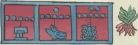 Picture 24 of 140 from Histoire de la nation Mexicaine, depuis le départ d'Aztlan jusqu'à l'arrivée des conquérants espanols (et au delà 1607) : manuscrit figuratif acompagné de texte en langue Nahuatl ou Mexicaine suivi d'une traduction en français (1893), leaf 35