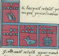 Picture 30 of 140 from Histoire de la nation Mexicaine, depuis le départ d'Aztlan jusqu'à l'arrivée des conquérants espanols (et au delà 1607) : manuscrit figuratif acompagné de texte en langue Nahuatl ou Mexicaine suivi d'une traduction en français (1893), leaf 41