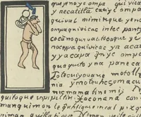 An illustration from Histoire de la nation Mexicaine, depuis le départ d'Aztlan jusqu'à l'arrivée des conquérants espanols (et au delà 1607) : manuscrit figuratif acompagné de texte en langue Nahuatl ou Mexicaine suivi d'une traduction en français (1893)