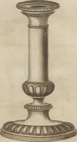 Picture 98 of 110 from Engraved pattern book or trade catalogue of Sheffield plate, including cruet, soy frames, dinnerware, soup tureens, sauce boats, platters, coasters, salt cellars, mustard pots, serving pieces, utensils, cake baskets, tea urns, candlesticks, candelabra, oil lamps, snuffers and more (1800), leaf 120