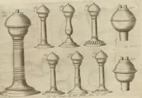 Picture 107 of 110 from Engraved pattern book or trade catalogue of Sheffield plate, including cruet, soy frames, dinnerware, soup tureens, sauce boats, platters, coasters, salt cellars, mustard pots, serving pieces, utensils, cake baskets, tea urns, candlesticks, candelabra, oil lamps, snuffers and more (1800), leaf 145