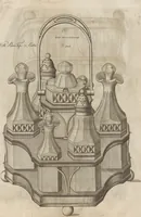 Picture 23 of 110 from Engraved pattern book or trade catalogue of Sheffield plate, including cruet, soy frames, dinnerware, soup tureens, sauce boats, platters, coasters, salt cellars, mustard pots, serving pieces, utensils, cake baskets, tea urns, candlesticks, candelabra, oil lamps, snuffers and more (1800), leaf 32