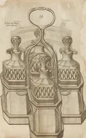Picture 34 of 110 from Engraved pattern book or trade catalogue of Sheffield plate, including cruet, soy frames, dinnerware, soup tureens, sauce boats, platters, coasters, salt cellars, mustard pots, serving pieces, utensils, cake baskets, tea urns, candlesticks, candelabra, oil lamps, snuffers and more (1800), leaf 44