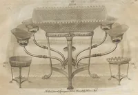 Picture 55 of 110 from Engraved pattern book or trade catalogue of Sheffield plate, including cruet, soy frames, dinnerware, soup tureens, sauce boats, platters, coasters, salt cellars, mustard pots, serving pieces, utensils, cake baskets, tea urns, candlesticks, candelabra, oil lamps, snuffers and more (1800), leaf 70