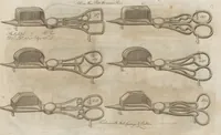 An illustration from Engraved pattern book or trade catalogue of Sheffield plate, including cruet, soy frames, dinnerware, soup tureens, sauce boats, platters, coasters, salt cellars, mustard pots, serving pieces, utensils, cake baskets, tea urns, candlesticks, candelabra, oil lamps, snuffers and more (1800)