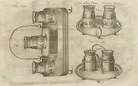 Picture 79 of 110 from Engraved pattern book or trade catalogue of Sheffield plate, including cruet, soy frames, dinnerware, soup tureens, sauce boats, platters, coasters, salt cellars, mustard pots, serving pieces, utensils, cake baskets, tea urns, candlesticks, candelabra, oil lamps, snuffers and more (1800), leaf 99
