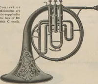 An illustration from Carl Fischer new competition catalog of band instruments and specialities pertaining to military bands (1919)