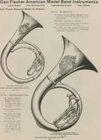 An illustration from Carl Fischer new competition catalog of band instruments and specialities pertaining to military bands (1919)