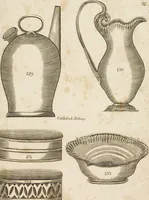An illustration from Desseins des pièces de fayence fabriquées à Castleford Pottery près de Leeds par D. Dunderdale & Co. = Dibuxos de las piezas de loza que se fabrican a Castleford Pottery cerca Leeds, por D. Dunderdale & Co. (1796)