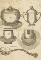 An illustration from Desseins des pièces de fayence fabriquées à Castleford Pottery près de Leeds par D. Dunderdale & Co. = Dibuxos de las piezas de loza que se fabrican a Castleford Pottery cerca Leeds, por D. Dunderdale & Co. (1796)