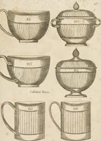 An illustration from Desseins des pièces de fayence fabriquées à Castleford Pottery près de Leeds par D. Dunderdale & Co. = Dibuxos de las piezas de loza que se fabrican a Castleford Pottery cerca Leeds, por D. Dunderdale & Co. (1796)