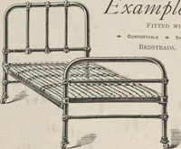 An illustration from Bedsteads and bedding : twenty thousand bedsteads of every description in stock : manufacturers of pure bedding / Maple & Co (1895)