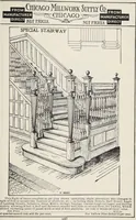 An illustration from Catalogue no. 15 from Chicago Millwork Supply Co., Chicago, U.S.A., manufacturers : doors, windows, mouldings, grilles, mantels, stairwork, etc., etc. (1906)