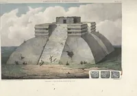 An illustration from Antiquités mexicaines : relation des trois expéditions du capitaine Dupaix, ordonnées en 1805, 1806, et 1807, pour la recherche des antiquités du pays, notamment celles de Mitla et de Palenque : [atlas] / accompagnée des dessins de Castañeda et d'une carte du pays exploré ; suivie d'un parallèle de ces monuments avec ceux de l'Égypte, de l'Indostan, et du reste de l'ancien monde, par M. Alexandre Lenoir, d'une dissertation sur l'origine de l'ancienne population des deux Amériques et sur les diverses antiquités de ce continent, par M. Warden, avec un discours préliminaire par M. Charles Farcy, et des notes explicatives, et autres documents, par MM. Baradère, de St. Priest, et plusieurs voyageurs que ont parcouru l'Amérique (1834)