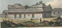 An illustration from Antiquités mexicaines : relation des trois expéditions du capitaine Dupaix, ordonnées en 1805, 1806, et 1807, pour la recherche des antiquités du pays, notamment celles de Mitla et de Palenque : [atlas] / accompagnée des dessins de Castañeda et d'une carte du pays exploré ; suivie d'un parallèle de ces monuments avec ceux de l'Égypte, de l'Indostan, et du reste de l'ancien monde, par M. Alexandre Lenoir, d'une dissertation sur l'origine de l'ancienne population des deux Amériques et sur les diverses antiquités de ce continent, par M. Warden, avec un discours préliminaire par M. Charles Farcy, et des notes explicatives, et autres documents, par MM. Baradère, de St. Priest, et plusieurs voyageurs que ont parcouru l'Amérique (1834)