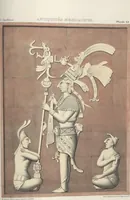 An illustration from Antiquités mexicaines : relation des trois expéditions du capitaine Dupaix, ordonnées en 1805, 1806, et 1807, pour la recherche des antiquités du pays, notamment celles de Mitla et de Palenque : [atlas] / accompagnée des dessins de Castañeda et d'une carte du pays exploré ; suivie d'un parallèle de ces monuments avec ceux de l'Égypte, de l'Indostan, et du reste de l'ancien monde, par M. Alexandre Lenoir, d'une dissertation sur l'origine de l'ancienne population des deux Amériques et sur les diverses antiquités de ce continent, par M. Warden, avec un discours préliminaire par M. Charles Farcy, et des notes explicatives, et autres documents, par MM. Baradère, de St. Priest, et plusieurs voyageurs que ont parcouru l'Amérique (1834)