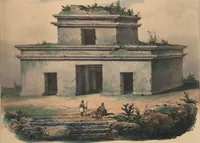 An illustration from Antiquités mexicaines : relation des trois expéditions du capitaine Dupaix, ordonnées en 1805, 1806, et 1807, pour la recherche des antiquités du pays, notamment celles de Mitla et de Palenque : [atlas] / accompagnée des dessins de Castañeda et d'une carte du pays exploré ; suivie d'un parallèle de ces monuments avec ceux de l'Égypte, de l'Indostan, et du reste de l'ancien monde, par M. Alexandre Lenoir, d'une dissertation sur l'origine de l'ancienne population des deux Amériques et sur les diverses antiquités de ce continent, par M. Warden, avec un discours préliminaire par M. Charles Farcy, et des notes explicatives, et autres documents, par MM. Baradère, de St. Priest, et plusieurs voyageurs que ont parcouru l'Amérique (1834)