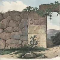Picture 44 of 190 from Antiquités mexicaines : relation des trois expéditions du capitaine Dupaix, ordonnées en 1805, 1806, et 1807, pour la recherche des antiquités du pays, notamment celles de Mitla et de Palenque : [atlas] / accompagnée des dessins de Castañeda et d'une carte du pays exploré ; suivie d'un parallèle de ces monuments avec ceux de l'Égypte, de l'Indostan, et du reste de l'ancien monde, par M. Alexandre Lenoir, d'une dissertation sur l'origine de l'ancienne population des deux Amériques et sur les diverses antiquités de ce continent, par M. Warden, avec un discours préliminaire par M. Charles Farcy, et des notes explicatives, et autres documents, par MM. Baradère, de St. Priest, et plusieurs voyageurs que ont parcouru l'Amérique (1834), leaf 43