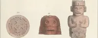 An illustration from Antiquités mexicaines : relation des trois expéditions du capitaine Dupaix, ordonnées en 1805, 1806, et 1807, pour la recherche des antiquités du pays, notamment celles de Mitla et de Palenque : [atlas] / accompagnée des dessins de Castañeda et d'une carte du pays exploré ; suivie d'un parallèle de ces monuments avec ceux de l'Égypte, de l'Indostan, et du reste de l'ancien monde, par M. Alexandre Lenoir, d'une dissertation sur l'origine de l'ancienne population des deux Amériques et sur les diverses antiquités de ce continent, par M. Warden, avec un discours préliminaire par M. Charles Farcy, et des notes explicatives, et autres documents, par MM. Baradère, de St. Priest, et plusieurs voyageurs que ont parcouru l'Amérique (1834)