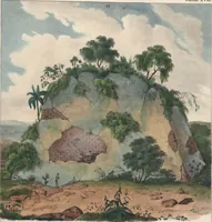 An illustration from Antiquités mexicaines : relation des trois expéditions du capitaine Dupaix, ordonnées en 1805, 1806, et 1807, pour la recherche des antiquités du pays, notamment celles de Mitla et de Palenque : [atlas] / accompagnée des dessins de Castañeda et d'une carte du pays exploré ; suivie d'un parallèle de ces monuments avec ceux de l'Égypte, de l'Indostan, et du reste de l'ancien monde, par M. Alexandre Lenoir, d'une dissertation sur l'origine de l'ancienne population des deux Amériques et sur les diverses antiquités de ce continent, par M. Warden, avec un discours préliminaire par M. Charles Farcy, et des notes explicatives, et autres documents, par MM. Baradère, de St. Priest, et plusieurs voyageurs que ont parcouru l'Amérique (1834)
