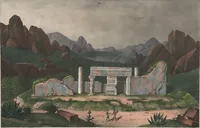 Picture 78 of 190 from Antiquités mexicaines : relation des trois expéditions du capitaine Dupaix, ordonnées en 1805, 1806, et 1807, pour la recherche des antiquités du pays, notamment celles de Mitla et de Palenque : [atlas] / accompagnée des dessins de Castañeda et d'une carte du pays exploré ; suivie d'un parallèle de ces monuments avec ceux de l'Égypte, de l'Indostan, et du reste de l'ancien monde, par M. Alexandre Lenoir, d'une dissertation sur l'origine de l'ancienne population des deux Amériques et sur les diverses antiquités de ce continent, par M. Warden, avec un discours préliminaire par M. Charles Farcy, et des notes explicatives, et autres documents, par MM. Baradère, de St. Priest, et plusieurs voyageurs que ont parcouru l'Amérique (1834), leaf 67