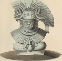 An illustration from Antiquités mexicaines : relation des trois expéditions du capitaine Dupaix, ordonnées en 1805, 1806, et 1807, pour la recherche des antiquités du pays, notamment celles de Mitla et de Palenque : [atlas] / accompagnée des dessins de Castañeda et d'une carte du pays exploré ; suivie d'un parallèle de ces monuments avec ceux de l'Égypte, de l'Indostan, et du reste de l'ancien monde, par M. Alexandre Lenoir, d'une dissertation sur l'origine de l'ancienne population des deux Amériques et sur les diverses antiquités de ce continent, par M. Warden, avec un discours préliminaire par M. Charles Farcy, et des notes explicatives, et autres documents, par MM. Baradère, de St. Priest, et plusieurs voyageurs que ont parcouru l'Amérique (1834)