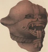 An illustration from Antiquités mexicaines : relation des trois expéditions du capitaine Dupaix, ordonnées en 1805, 1806, et 1807, pour la recherche des antiquités du pays, notamment celles de Mitla et de Palenque : [atlas] / accompagnée des dessins de Castañeda et d'une carte du pays exploré ; suivie d'un parallèle de ces monuments avec ceux de l'Égypte, de l'Indostan, et du reste de l'ancien monde, par M. Alexandre Lenoir, d'une dissertation sur l'origine de l'ancienne population des deux Amériques et sur les diverses antiquités de ce continent, par M. Warden, avec un discours préliminaire par M. Charles Farcy, et des notes explicatives, et autres documents, par MM. Baradère, de St. Priest, et plusieurs voyageurs que ont parcouru l'Amérique (1834)