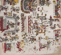 Picture 30 of 71 from Il manoscritto messicano Borgiano : del Museo etnografico della S. Congregazione di propaganda fide / riprodotto in fotocromografia a spese di s. e. il duca di Loubat a cura della Biblioteca Vaticanna (1898), leaf 51