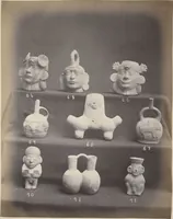 An illustration from Ancient pottery from the graves of Indians of Peru, South America : cheifly [sic] from the Santa valley near Chimbote ... photographed for W.W. Evans / by J.W. Hennager, New Rochelle, Jany. 1877 (1877)
