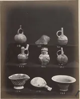 An illustration from Ancient pottery from the graves of Indians of Peru, South America : cheifly [sic] from the Santa valley near Chimbote ... photographed for W.W. Evans / by J.W. Hennager, New Rochelle, Jany. 1877 (1877)