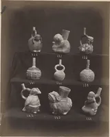 An illustration from Ancient pottery from the graves of Indians of Peru, South America : cheifly [sic] from the Santa valley near Chimbote ... photographed for W.W. Evans / by J.W. Hennager, New Rochelle, Jany. 1877 (1877)