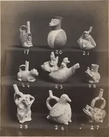 An illustration from Ancient pottery from the graves of Indians of Peru, South America : cheifly [sic] from the Santa valley near Chimbote ... photographed for W.W. Evans / by J.W. Hennager, New Rochelle, Jany. 1877 (1877)