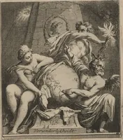 An illustration from Toneel van Sinnebeelden : geopent tot Dienst van Schilders Beelthouders etc / door A. Houbraken (1736)