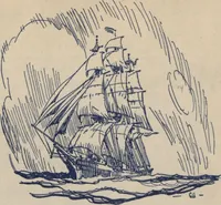 An illustration from Exhibition and sale of paintings of ships by Gordon Grant : Howard Young Galleries, from Nov. 7th to 19th, 1921 (1921)