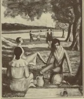 An illustration from Exhibit of fine arts by American Negro artists / presented by the Harmon Foundation and the Commission on Race Relations, Federal Council of Churches (1930)