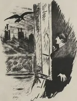 Picture 5 of 7 from Le corbeau = The raven : poëme / par Edgar Poe ; traduction française de Stéphane Mallarmé ; avec illustrations par Édouard Manet (1875), leaf 7