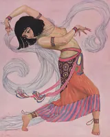 Picture 7 of 8 from Aphrodite : a romance of ancient Egypt / play by Pierre Frondaie and George C. Hazelton ; founded on the novel [by] Pierre Louys ; story novelized by William A. Page ; book illustrated by Carl Link (1919), leaf 31