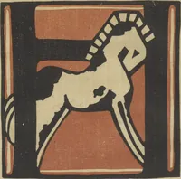 Picture 8 of 26 from Letters designed and cut on linoleum blocks / by the Lettering class of Teachers College, Columbia University, 1920 (1920), leaf 11