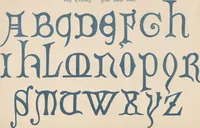 An illustration from The book of ornamental alphabets, ancient and modern, from the ninth to the nineteenth century, with numerals : including Gothic, church-text, large and small, German, Italian, arabesque, initials for illumination, rustic, large and small, ornamental : and with an analysis of the Roman and Old English alphabets (large and small) ... / collected and designed by F. Delamotte (1858)