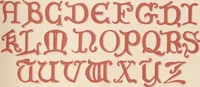 An illustration from The book of ornamental alphabets, ancient and modern, from the ninth to the nineteenth century, with numerals : including Gothic, church-text, large and small, German, Italian, arabesque, initials for illumination, rustic, large and small, ornamental : and with an analysis of the Roman and Old English alphabets (large and small) ... / collected and designed by F. Delamotte (1858)