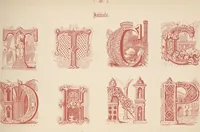 Picture 15 of 19 from The book of ornamental alphabets, ancient and modern, from the ninth to the nineteenth century, with numerals : including Gothic, church-text, large and small, German, Italian, arabesque, initials for illumination, rustic, large and small, ornamental : and with an analysis of the Roman and Old English alphabets (large and small) ... / collected and designed by F. Delamotte (1858), leaf 41