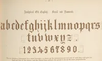 An illustration from The book of ornamental alphabets, ancient and modern, from the ninth to the nineteenth century, with numerals : including Gothic, church-text, large and small, German, Italian, arabesque, initials for illumination, rustic, large and small, ornamental : and with an analysis of the Roman and Old English alphabets (large and small) ... / collected and designed by F. Delamotte (1858)